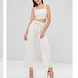 Zaful two piece crop top pants set